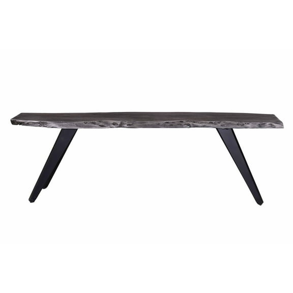 Primo 60 in. Wexford Gray & Black Wood Dining Bench