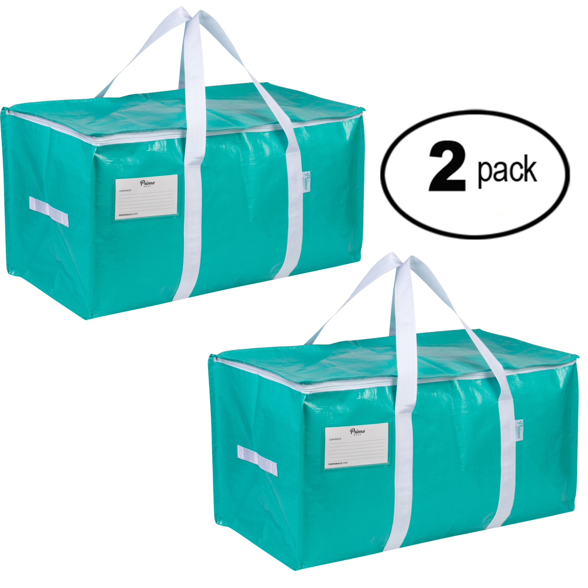 Primo Bags Heavy Duty Moving Packing and Storage Bags Storage Totes - Reusable Alternative to Moving Boxes with Strong Handles & Zippers Fold Flat 27 X 14 x 14 inches 2 Pack - image 1 of 8