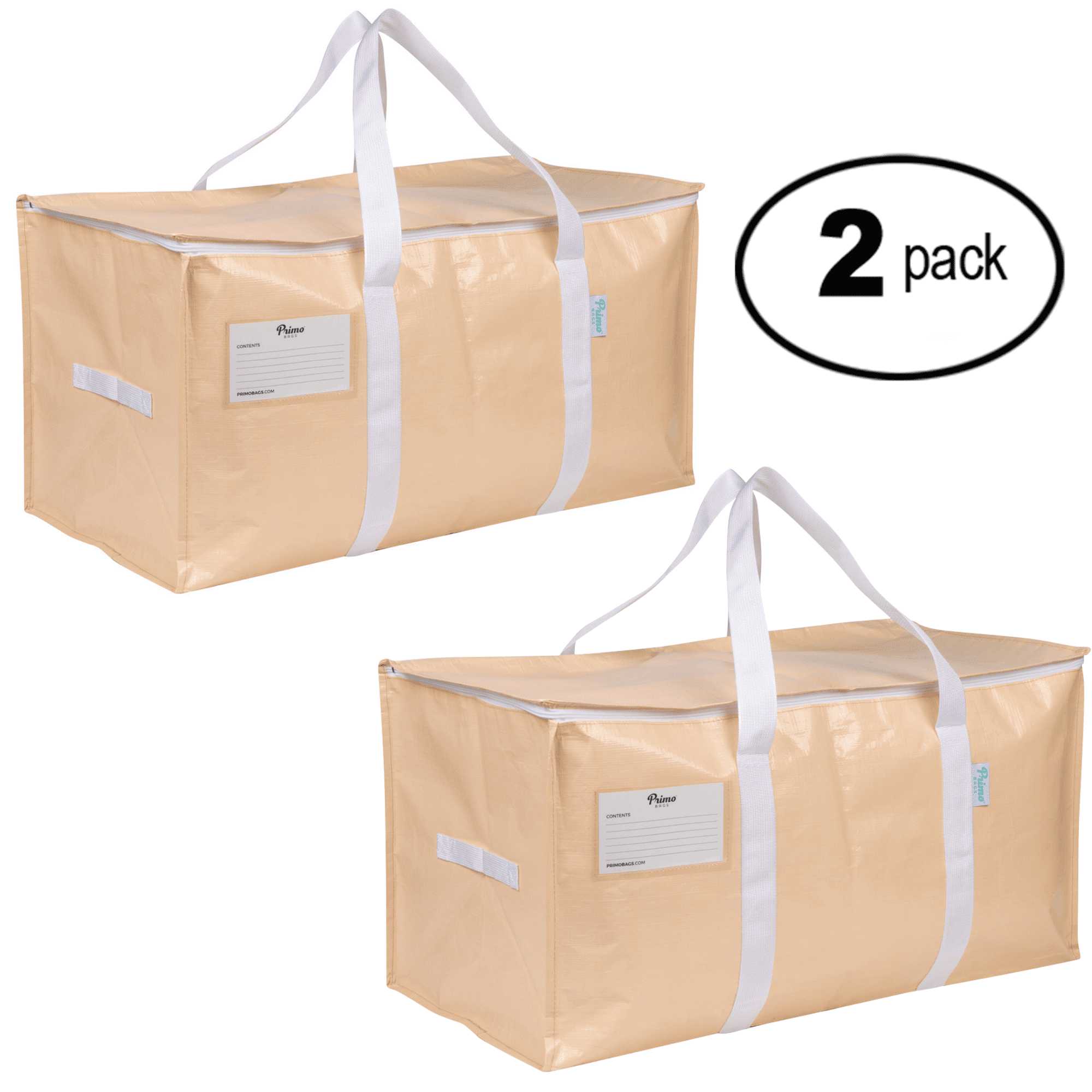 Primo Bags Heavy Duty Moving Packing and Storage Bags Storage Totes -  Reusable Alternative to Moving Boxes with Strong Handles & Zippers Fold  Flat