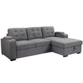thumbnail image 1 of Primo Belmont Right-Facing Sleeper Sectional Sofa with Storage Chaise, Tufted Grey Fabric Pull-Out Couch for Living Room, 1 of 5
