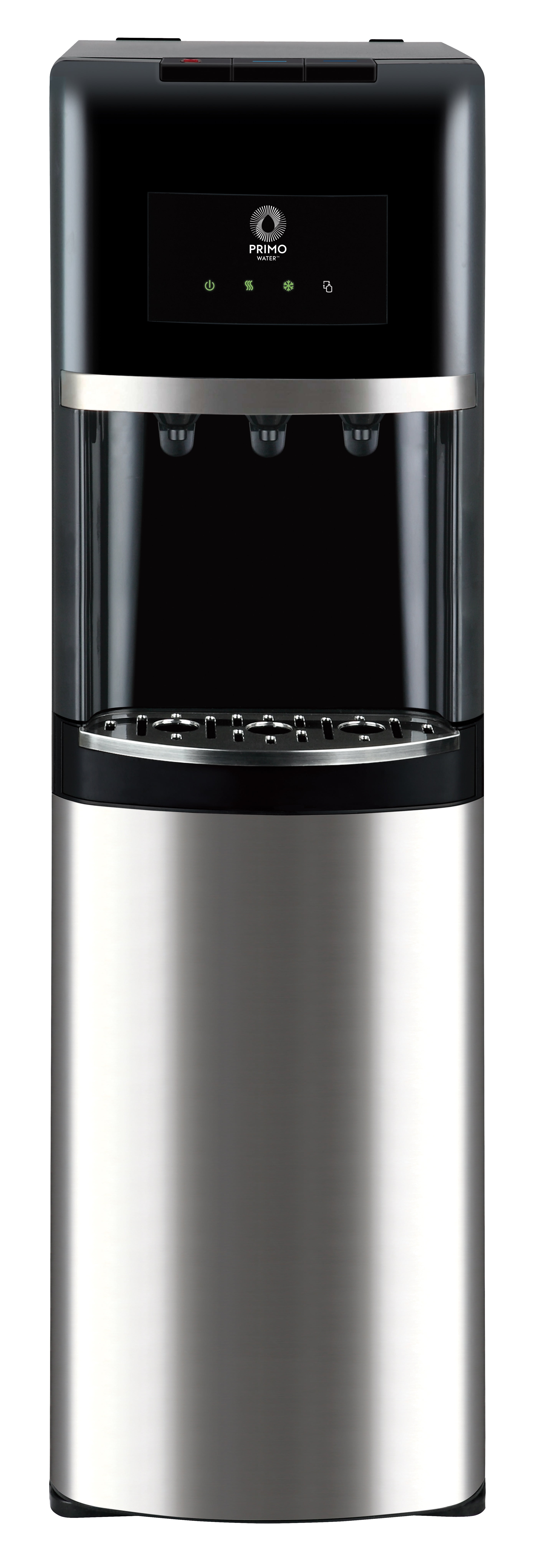Primo Deluxe Black and Stainless Steel Bottom Loading Water Dispenser