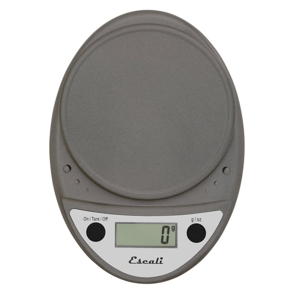 Escali Primo Digital Food Scale Multi-Functional Kitchen Scale and Baking Scale for Precise Weight Measuring and Portion Control, 8.5 x 6 x 1.5 inches, Metallic