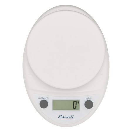 Escali Primo Digital Food Scale Multi-Functional Kitchen Scale and Baking Scale for Precise Weight Measuring and Portion Control, 8.5 x 6 x 1.5 inches, White
