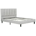 thumbnail image 1 of Primo International Harper Grey Upholstered Tufted Platform Bed, 1 of 7