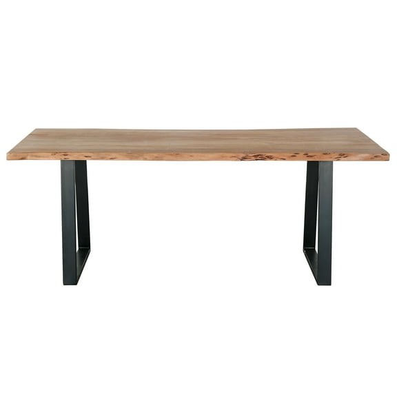 Primo Kiel 70" Wood and Metal Dining Table in Black/Brown