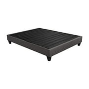 Primo International Speedy King Wood and Fabric Platform Bed Frame in Stone