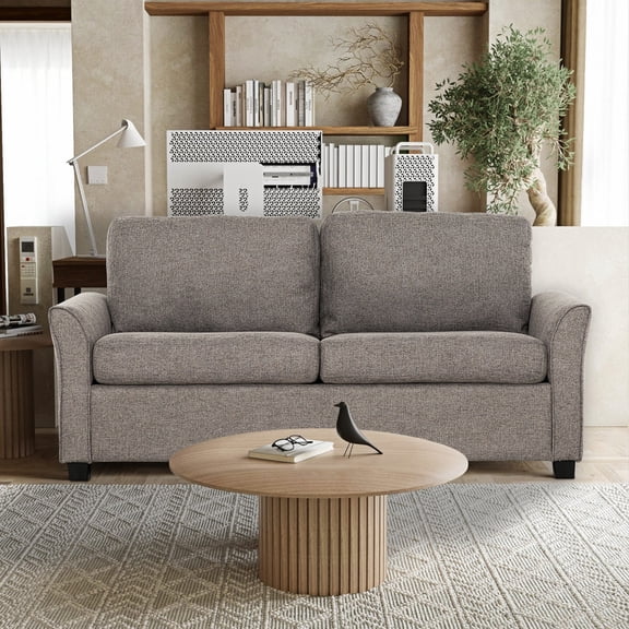 Honor 73 in. Dark Grey Convertible Full Sleeper Sofa Bed with USB/Outlets