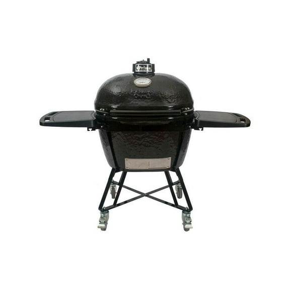 Primo JR Oval Ceramic Charcoal All-In-One Kamado Grill Head on Wheeled Cradle