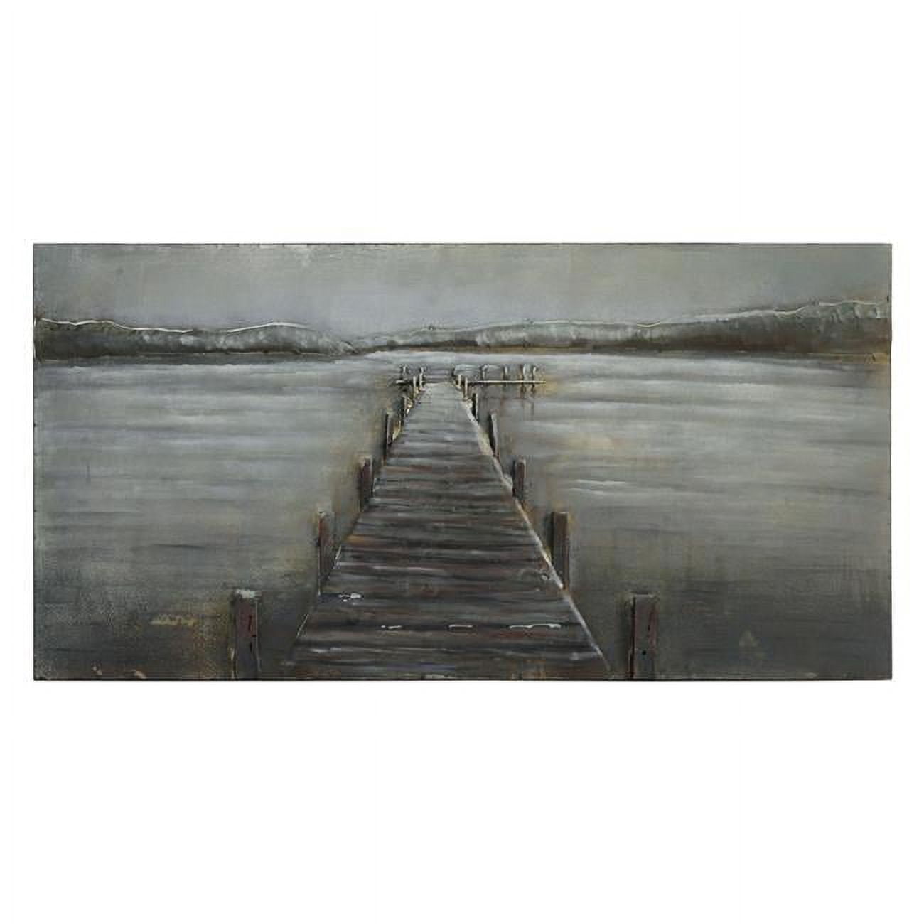 Primo Mixed Media Hand Painted Iron Wall Sculpture Pier