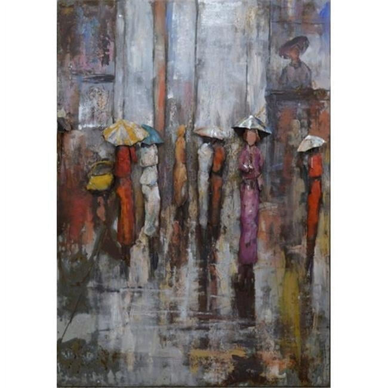 Paris Rain Hand Painted Mixed Media Wall Sculpture