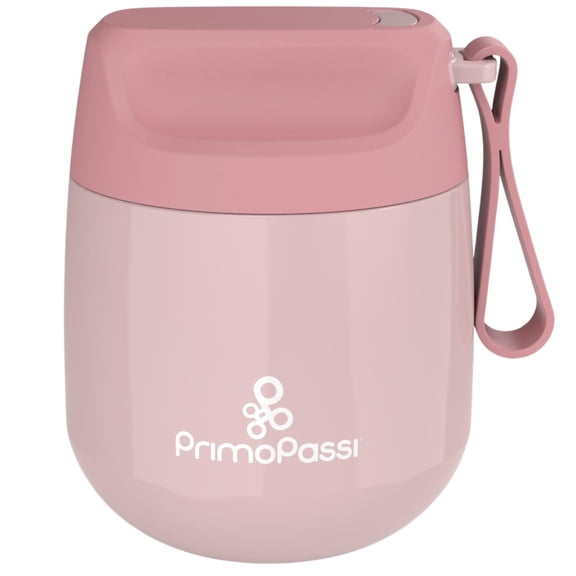 Primo Passi Baby Insulated Food Jar, Stainless Steel Food Container, 12 oz / 350 ml, Light Pink