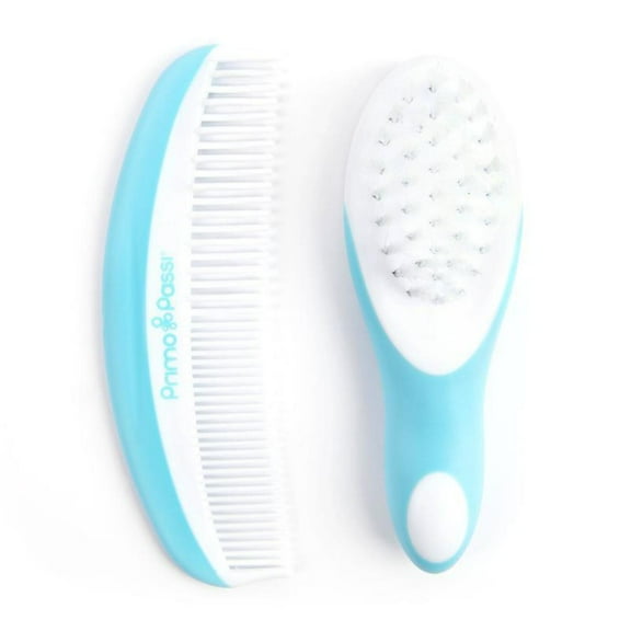 Primo Passi - Super Soft Blue Baby Comb  Brush Set