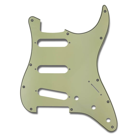 Primo® Pickguard For Stratocaster®, S-S-S Pickup Configuration - 3-Ply Mint Green