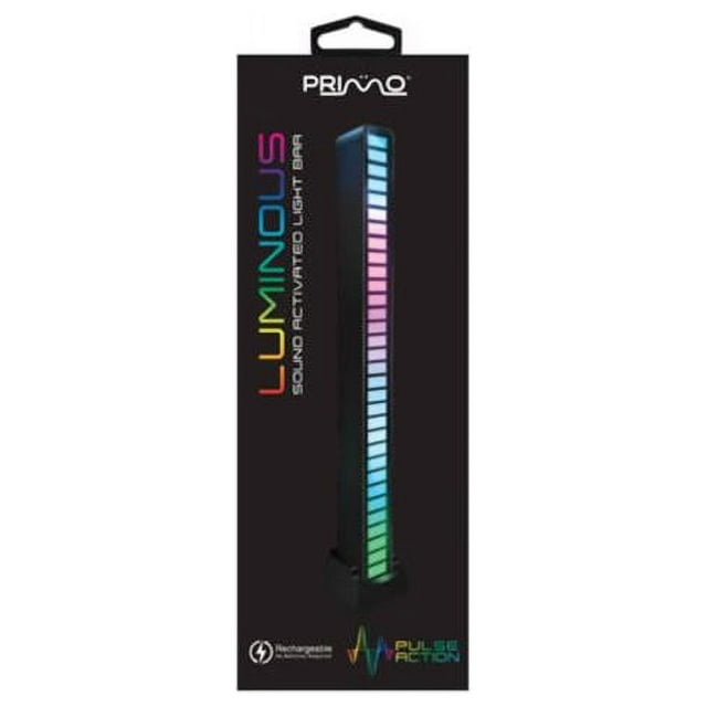 Primo Rechargeable Sound Activated LED Light Bar, Pack of 12