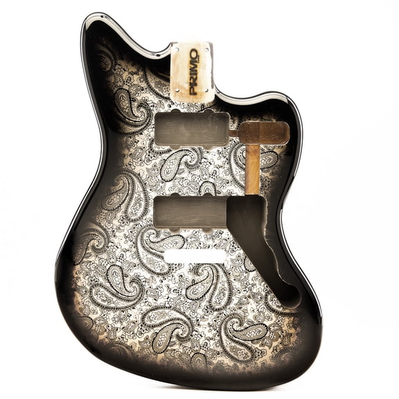 Primo Replacement Jazzmaster Body, Strat Trem - Black Paisley