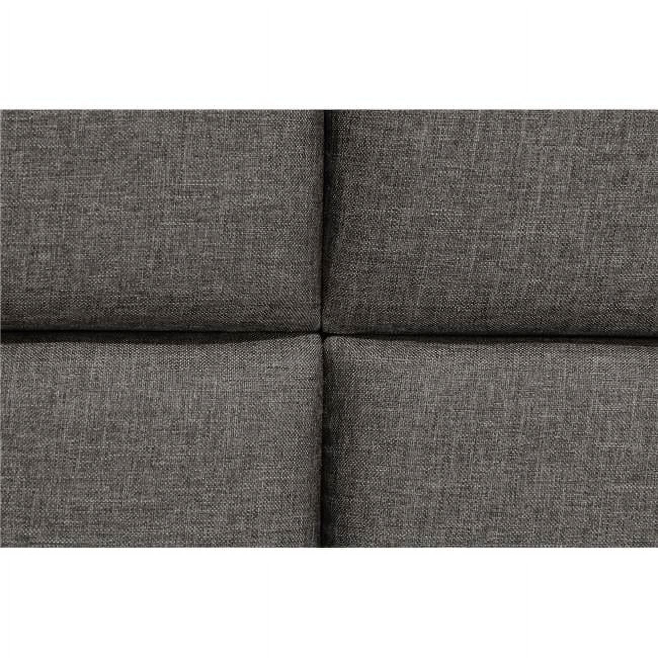 Roncy Dark Grey Upholstered Platform Bed Frame
