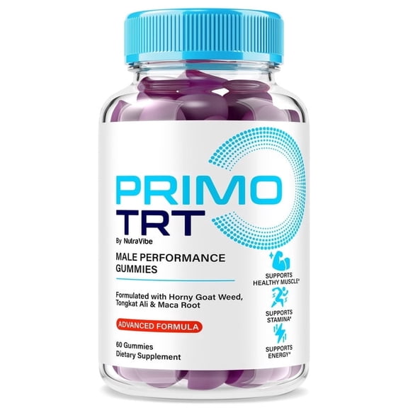 Primo TRT Original PrimoTRT Gummies with a Natural Blend to Help Support Sustained Energy, Active Body & Daily Performance | Great-Tasting, Easy-to-Chew Gummys (60 Gummies)
