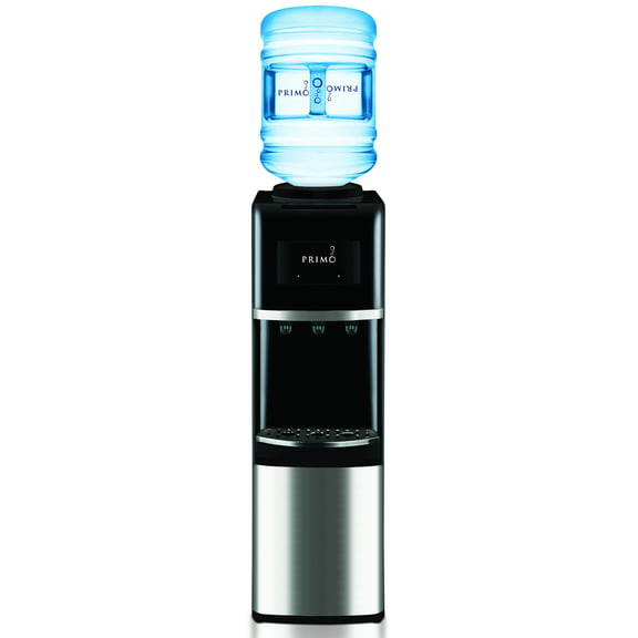 Primo® Water Dispenser Top Loading, Hot/Cold/Cool Temperature, Stainless Steel, 36" Height, 3 or 5 Gallon