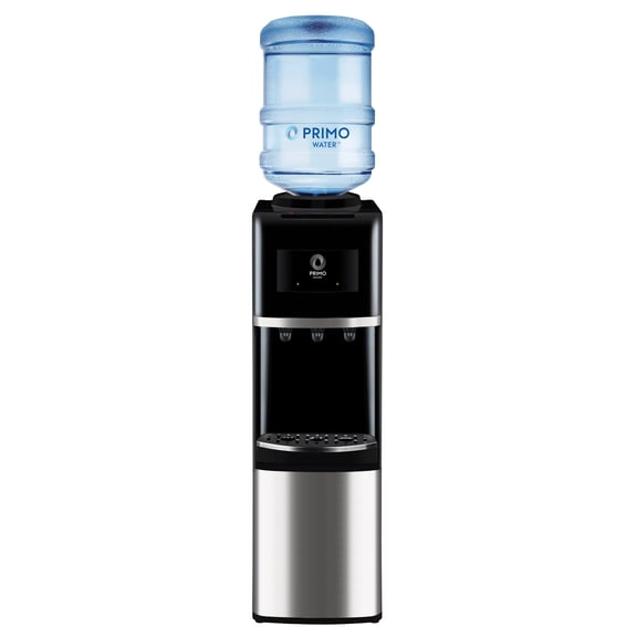 Primo Water Top Loading Water Cooler Dispenser, 1 Each, Black & Stainless Steel