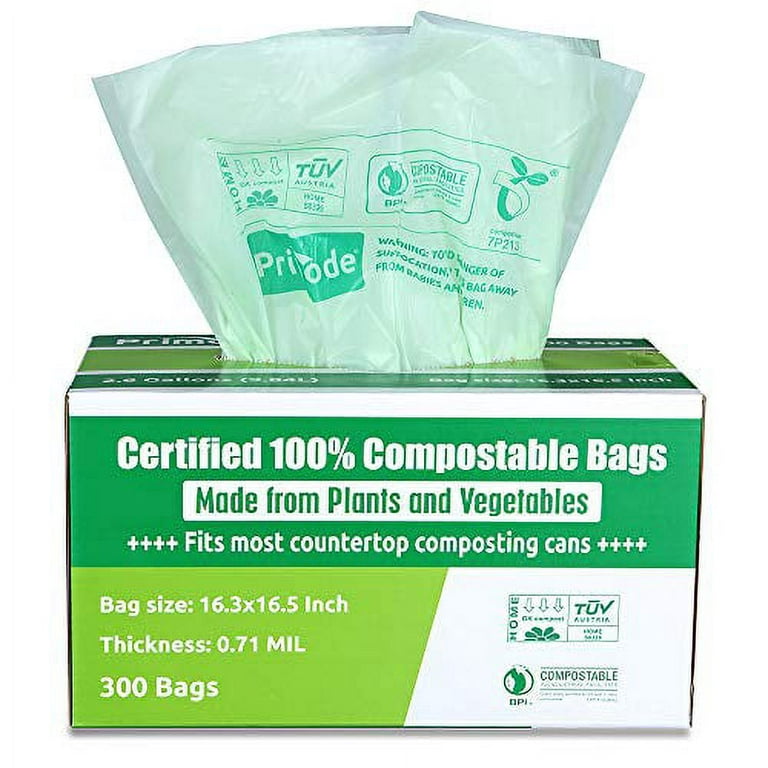 Buy Primode 100% Compostable Bags, 3 Gallon Food Scraps Yard Waste
