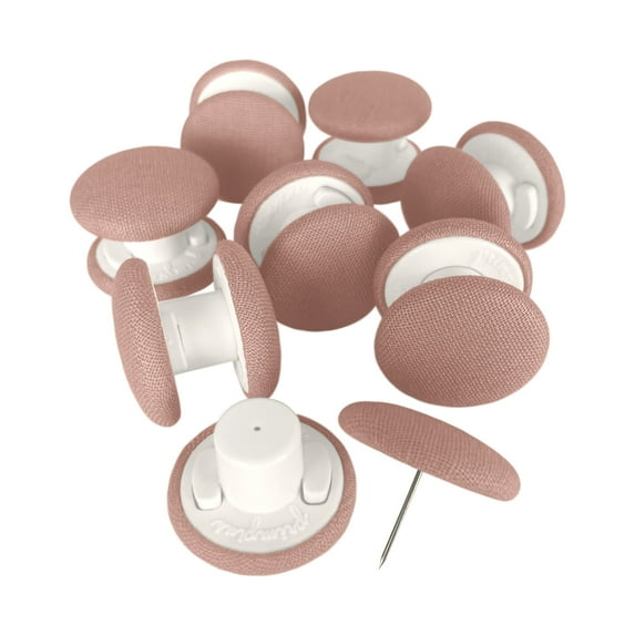 Primpins Duvet Clips - 20 Colors Available - Locking Pin Fastener - Low Profile Linen Fabric Buttons - Keeps Comforter from Shifting in Cover (Set of 8, Dusty Rose)