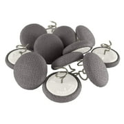 Primpins Upholstery Tacks - Fabric Covered Button Twist Pins - For Bed Skirts, Slipcovers, Armchair Caddies, Headliners (Set of 12, Dark Grey)