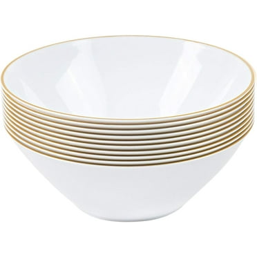 PLASTICPRO Primrose Disposable Plastic Bowls 6oz Plastic Dessert Plates, 30-Pack
