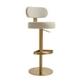 thumbnail image 1 of TOV Furniture Primrose Cream Textured Performance Fabric Adjustable Stool, 1 of 9