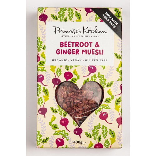 Primrose's Kitchen Organic Beetroot & Ginger Muesli 400g, British Import (Pack of 3)