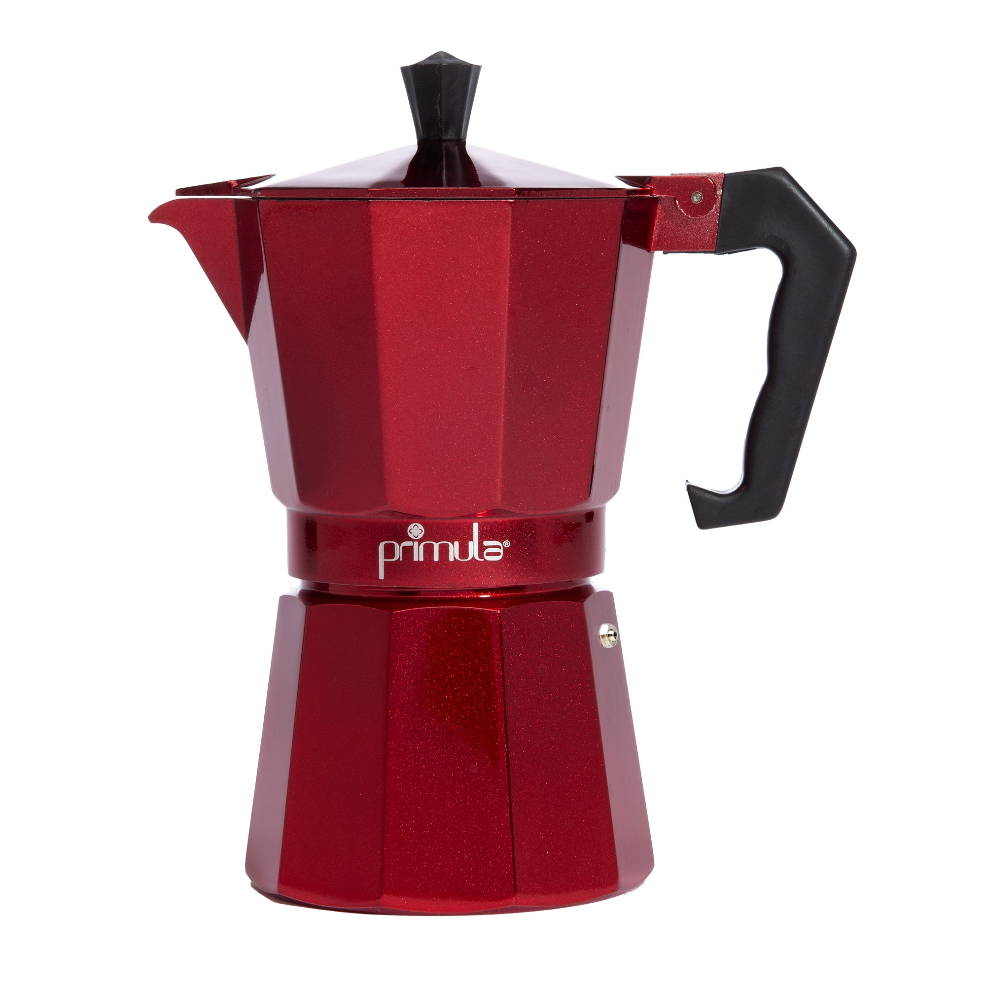 Primula Aluminum Espresso Maker for Stove Top, 6 Cup, Red
