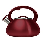 Primula Avalon Stainless Steel Whistling Kettle, 2.5 Quarts, Matte Red