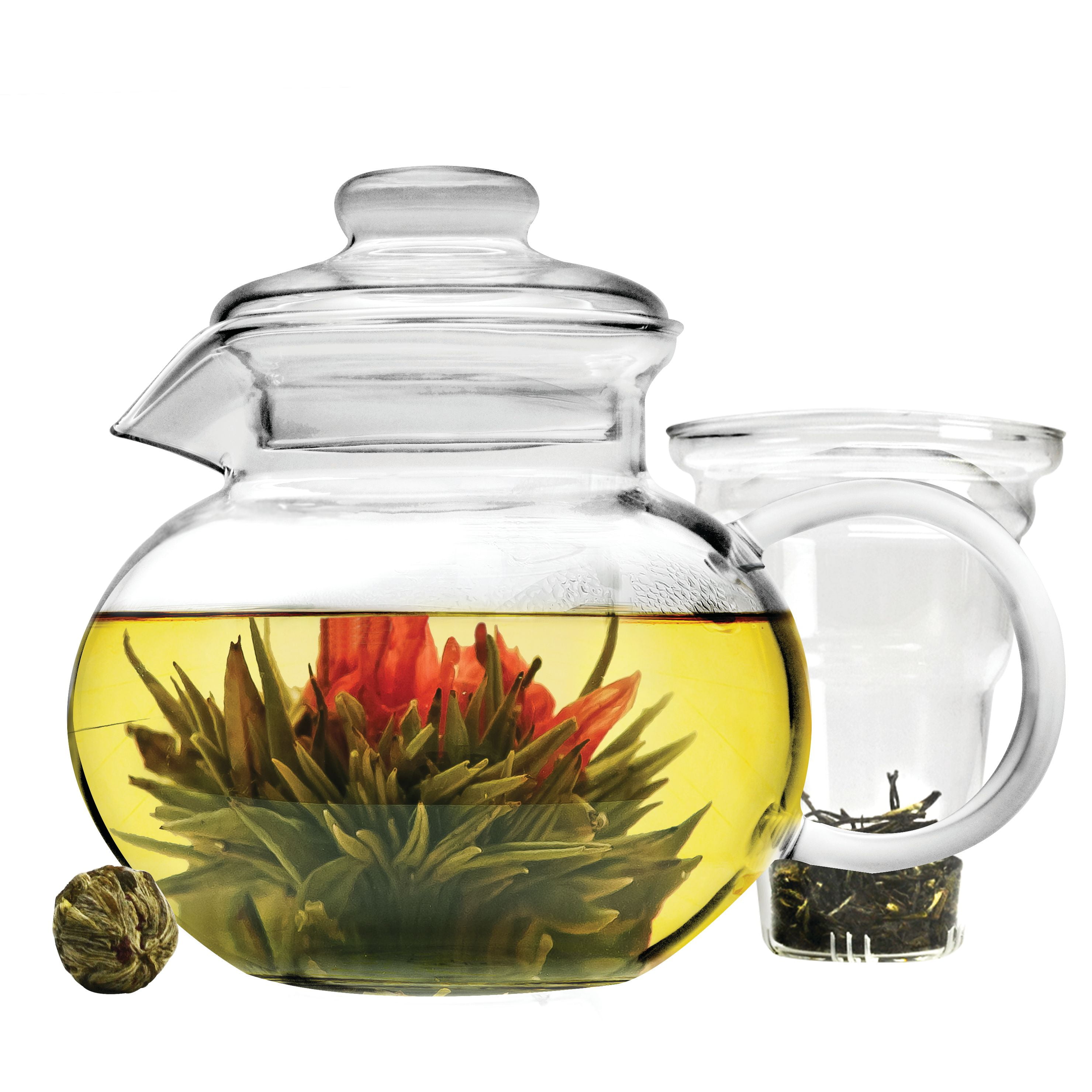 Sun's Tea 22oz (600 ml) Ultra Clear Borosilicate Glass Teapot with See-thru  Glass Infuser - For Loose Tea, Bagged Tea, Flowering Tea and Herb Tea