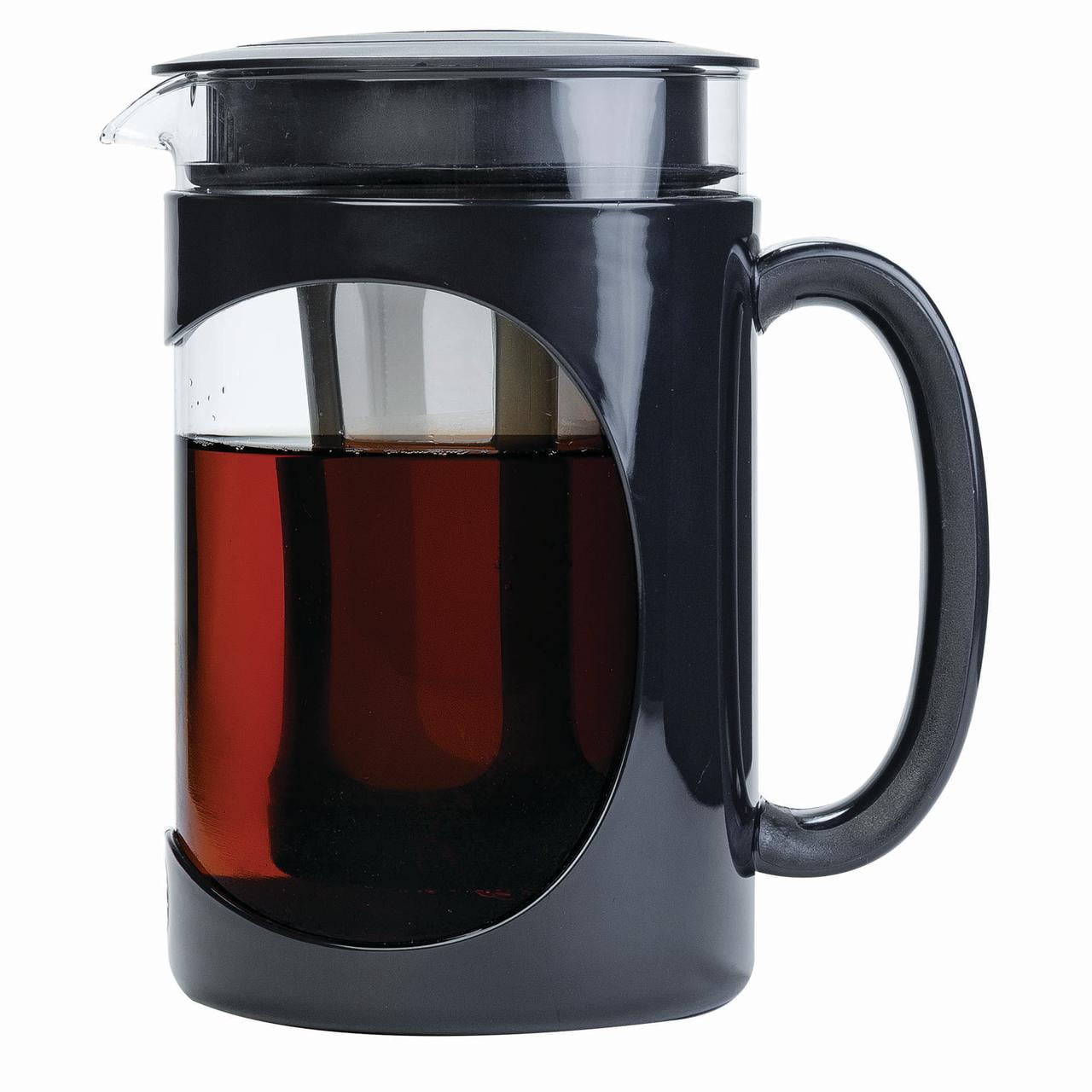 Primula Burke Glass Cold Brew Iced Coffee Maker with Removable Mesh Filter,  1.6 Quarts, Black 