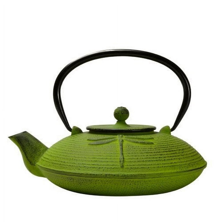 Green Cast Iron Teapot With Stainless Steel Infuser