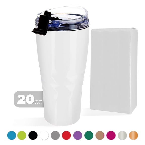 Primula Hot or Cold Thermal Travel Stainless Steel Tumbler 20 oz- Gift Box -  White