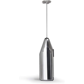 Primula Handheld Milk Frother Electric Hand Foam Lattes, Cappuccinos and Matcha, Stainless Steel Whisk, Battery Operated Foamer, Mini Frappe Maker Blender, One Size, Chrome