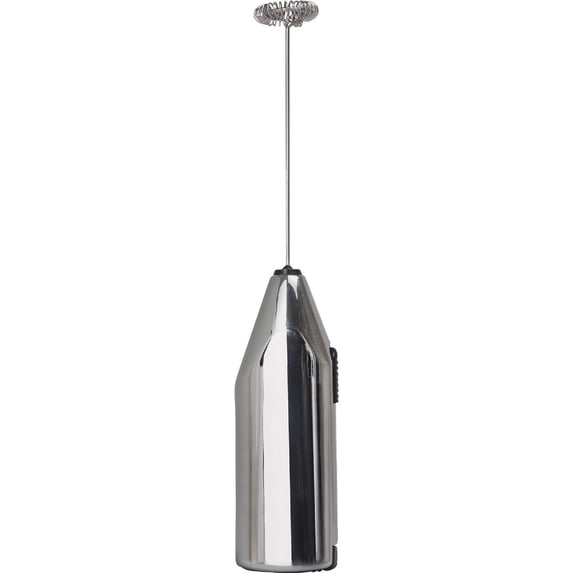 Primula Handheld Milk Frother Electric Hand Foam Lattes, Cappuccinos and Matcha, Stainless Steel Whisk, Battery Operated Foamer, Mini Frappe Maker Blender, One Size, Chrome