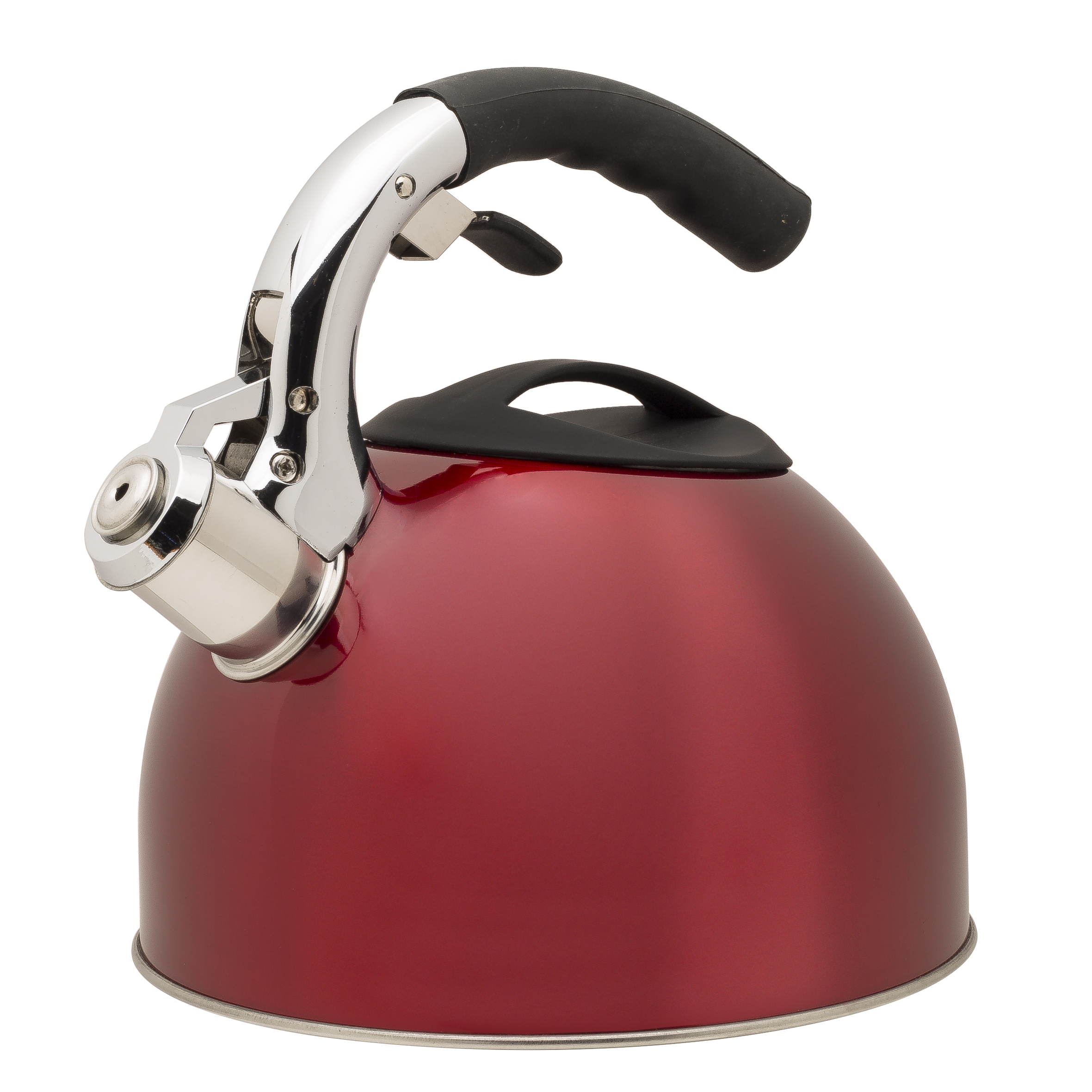 Primula Soft Grip 3 Qt. Stainless Steel Whistling Kettle - Red - image 1 of 8