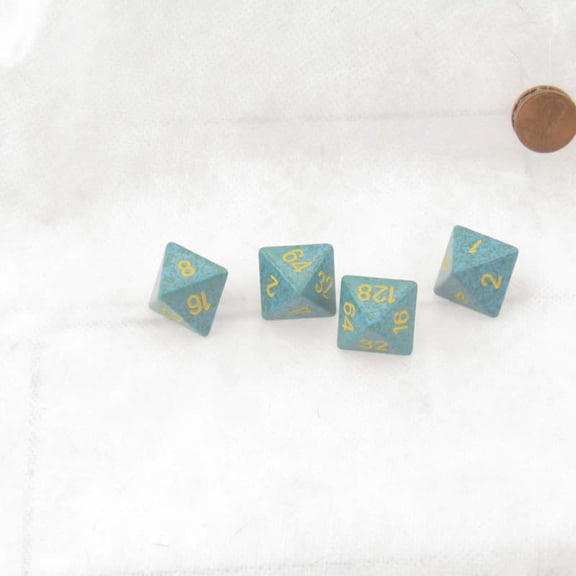 Primula Speckled Dice with Yellow Numbers D8 Doubling Cube 18mm (23/32in) Pack of 4 Wondertrail