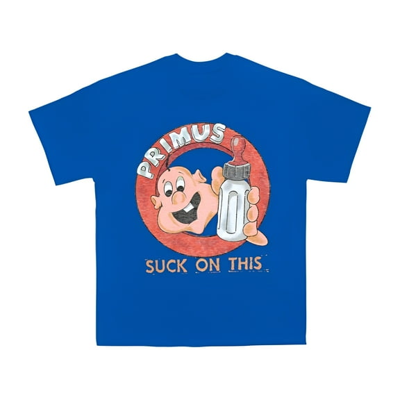 Primus Men's Suck On This T-Shirt Blue Large | Officially Licensed Merchandise