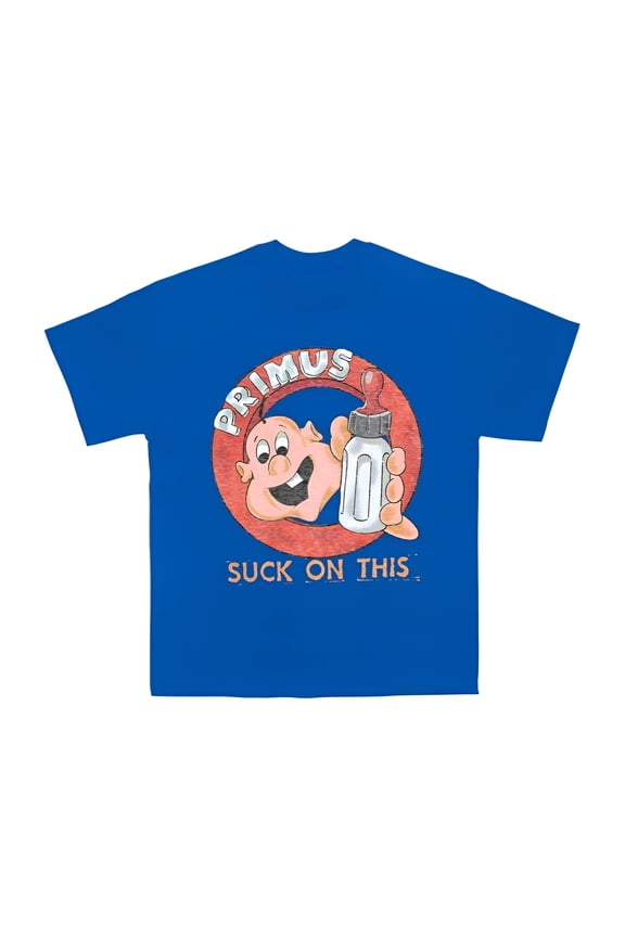 Primus Men's Suck On This T-Shirt Blue Large | Officially Licensed Merchandise