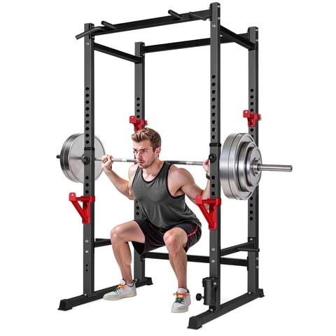 Primy 1000lb Capacity Power Rack, Rack Cage for Weight Training, Adjustable Squat Stand Rack for Home Gym Equipment, Lifting Cage