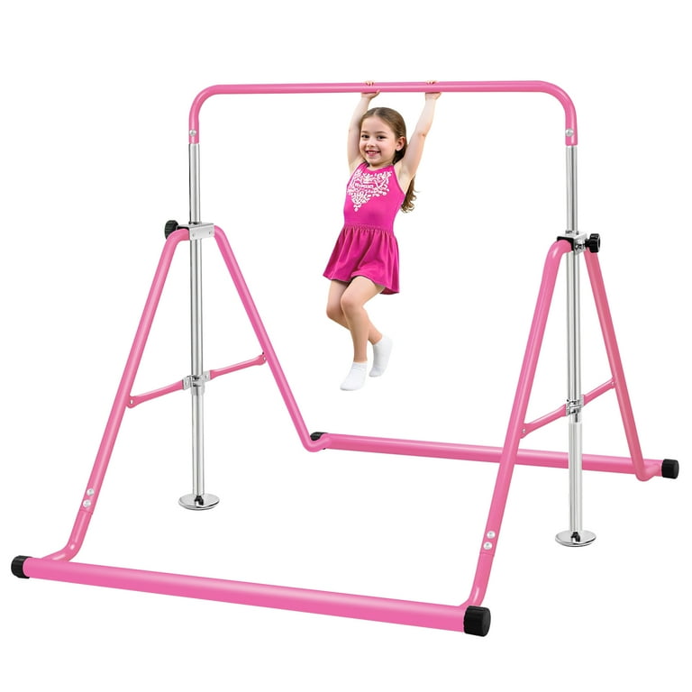 Primy 150lbs Gymnastics Bar for Kids, Height Adjustable Horizontal Bar, Folding Gymnastics Junior Training Bar for Home Gymnastics Equipment, 4-10 Years Old Kids