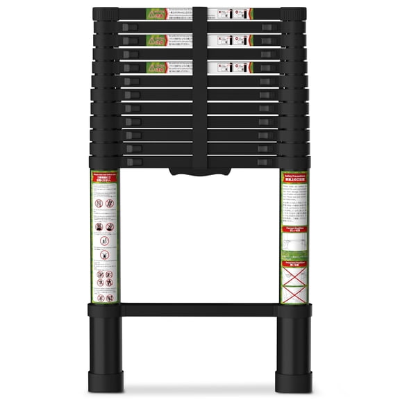 Primy 16.5 FT Telescoping Ladder, Aluminum One-button Retraction Collapsible Extension Ladder, 330 LBS Capacity with Non-slip Feet, Portable Multi-purpose Compact Ladder for Home, RV, Loft