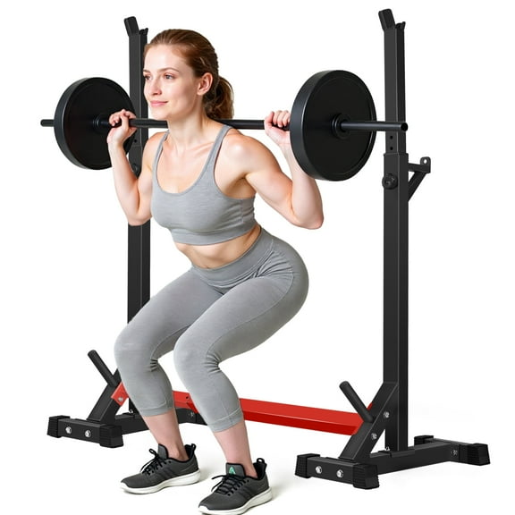 Primy 550Lbs Squat Rack Stand,Barbell Rack,Bench Press Rack Stand Home Gym Adjustable Weight Rack Multi-Function Weight Lifting