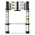thumbnail image 1 of Primy 6.5 FT Telescoping Ladder, Aluminum One-button Retraction Collapsible Extension Ladder, 330 LBS Capacity with Non-slip Feet, Portable Multi-purpose Compact Ladder for Home, RV, Loft, 1 of 7