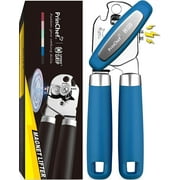 PrinChef Can Opener Manual, Can Tin Bottle Opener with Magnet - No-Trouble-Lid-Lift, Handheld Can Opener Smooth Edge with Sharp Blade, Heavy Duty and Easy to Use, for Seniors with Arthritis, Blue