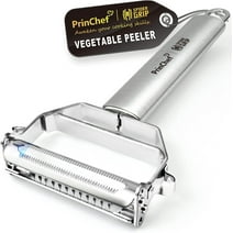 PrinChef Heavy Duty Vegetable Peeler, 3 in 1 Versatile Y Potato Peeler for Kitchen -Ultra Sharp Julienne Peeler with Anti-Slip Handle |Stainless Steel No-Rust Veggie Peeler