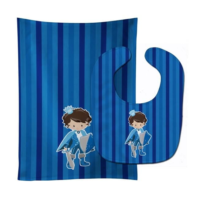 Prince Charming Brunette Baby Bib & Burp Cloth