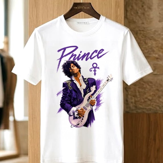 Prince Comfort Colors Purple Rain Guitar Graphic T-Shirt - Retro 80s Music Legend Fan Tee